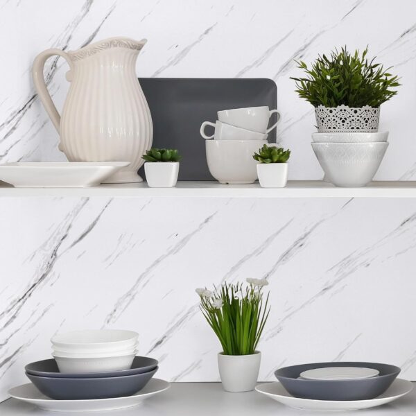 Marble Sheet Sticker | White & Grey | Best Quality | 60 x 200 cm - Image 4